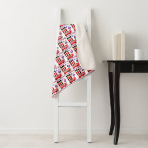 Couverture Sherpa Londres UK Queens Guard Red Bus mignon Motif