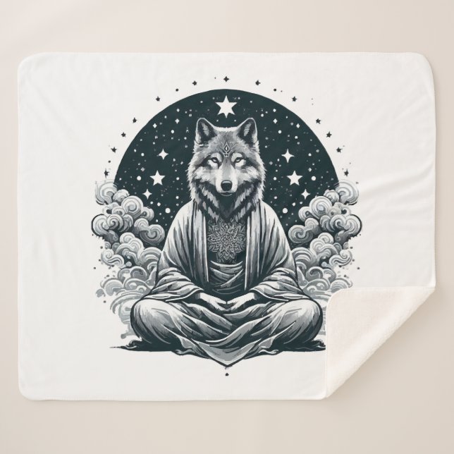 Couverture Sherpa Loup averti (Devant (Horizontal))