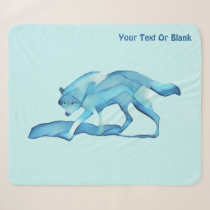 Couverture Sherpa Loup Bleu Sur Neige