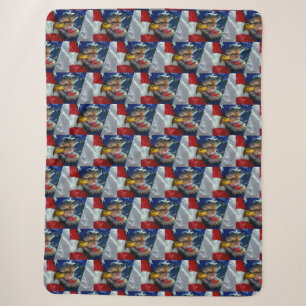 Couverture Sherpa Loup d'aigle patriotique américain