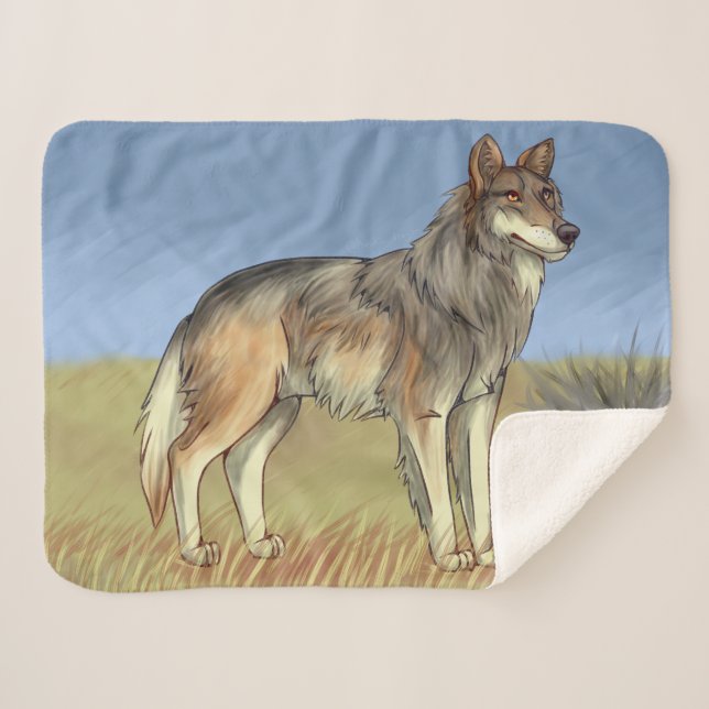 Couverture Sherpa Loup mexicain (Devant (Horizontal))