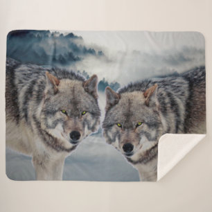 Couverture Sherpa Loups