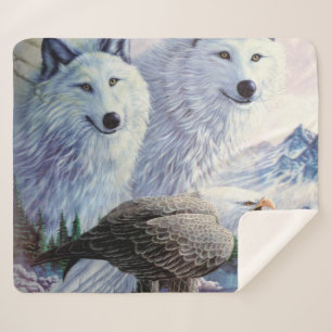Couverture Sherpa Loups et aigle chauve