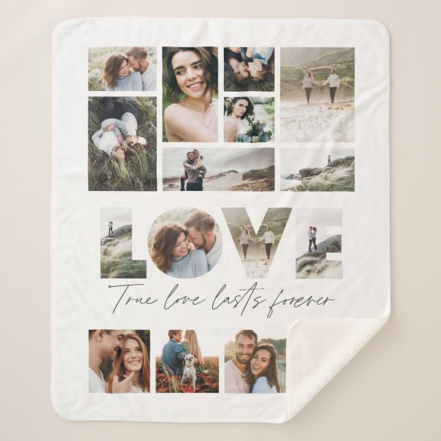 Couverture Sherpa Love 16 photo moderne minimaliste cadeau personnal (Devant)