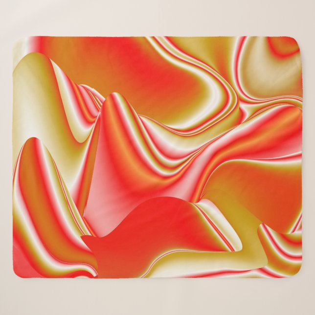 Couverture Sherpa Love and Gold Abstrait 3D Rainbowart (Devant (Horizontal))