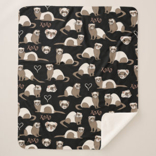Couverture Sherpa Love Ferrets - Noir