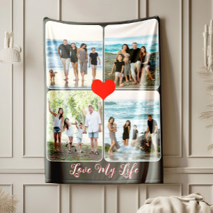 Couverture Sherpa Love My Life Modern Four Photo Collage