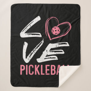 Couverture Sherpa Love Pickleball Coeur Pickle Ball Femmes Filles En