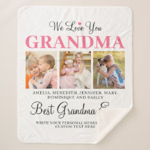Love You GRANDMA Petits-enfants Photo Collage Blan