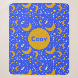 Couverture Sherpa Lunes à croissant jaune tournant Star Space Rocks