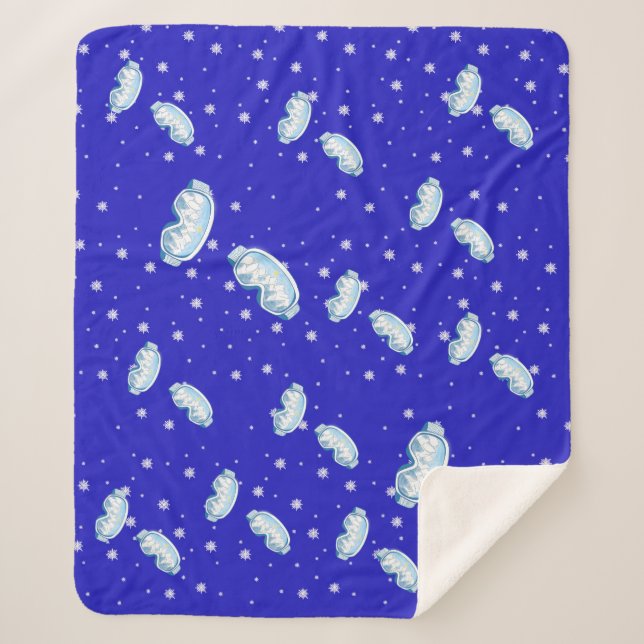 Couverture Sherpa Lunettes de ski Danse de flocon de neige   (Devant)
