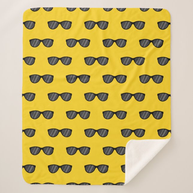 Couverture Sherpa Lunettes de soleil de dessin cool (Devant)