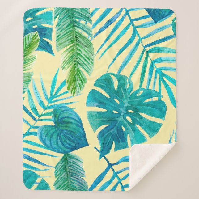 Couverture Sherpa Lush greenery of tropical plants from jungle. Endl (Devant)