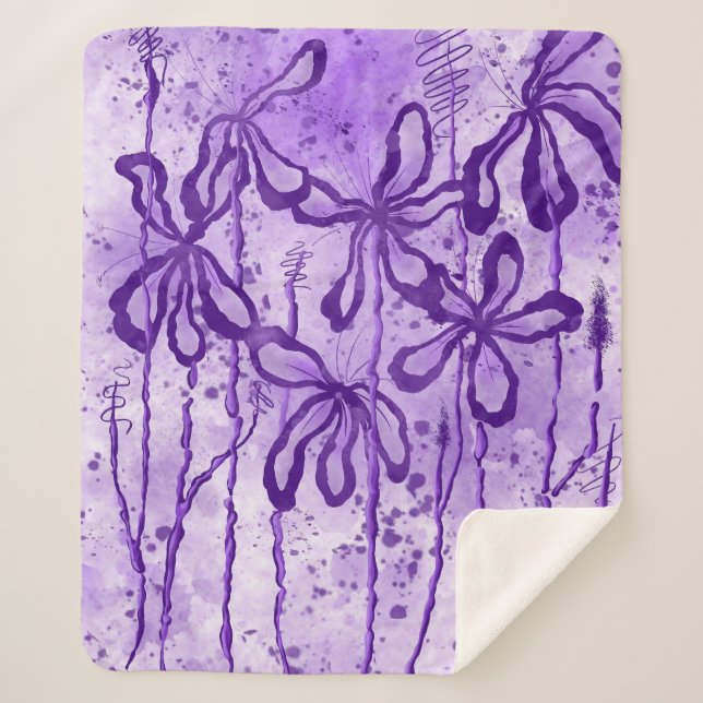 Couverture Sherpa Lys encres Violet Sky Sherpa Blanket (Devant)