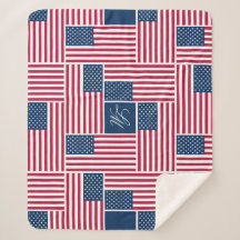 M Monogramme Drapeau Américain Patriotique America