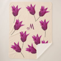 M monogramme personnalisable jolie tulipes roses f