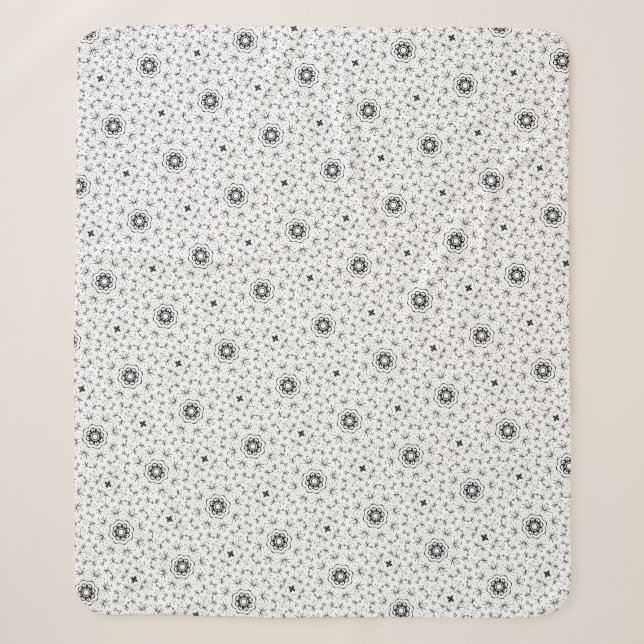Couverture Sherpa Maacah001 B&W Doodle abstrait (Devant)
