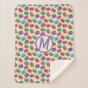 Couverture Sherpa Macaron et monogramme multicolores de Polkadot