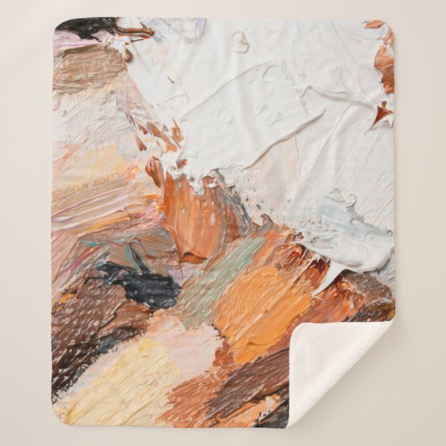 Couverture Sherpa Macro. Art Abstrait. Huile de pâte gaufrée express (Devant)