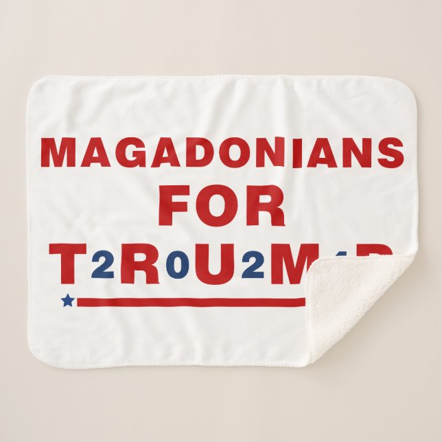 Couverture Sherpa Magadoniens pour Trump 2024 Red Blue Star (Devant (Horizontal))