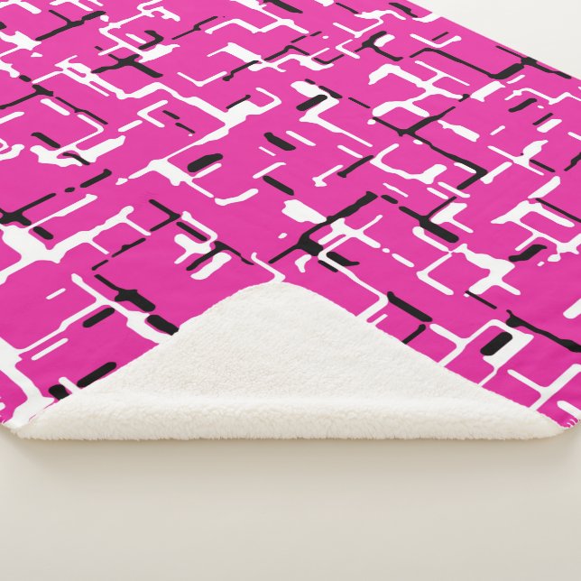 Couverture Sherpa Magenta violet rose noir blanc (3/4)