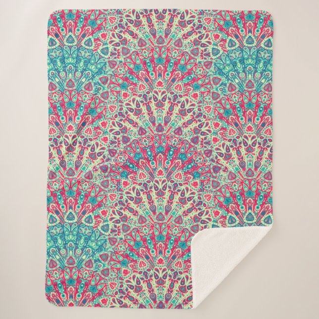 Couverture Sherpa Magnifique motif ethnique (Devant)