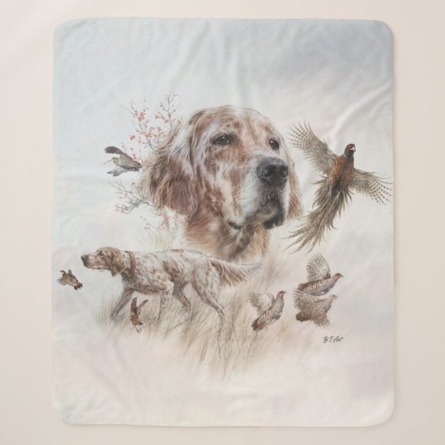 Couverture Sherpa Magnifique Setter , Art (Devant)