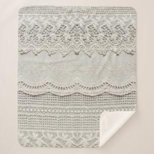 Couverture Sherpa Magnifique, subtile, textile laqué blanc gros plan