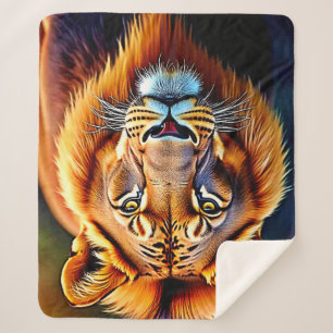 Couverture Sherpa Majestueux Lion : Âme du Roi Sauvage Art