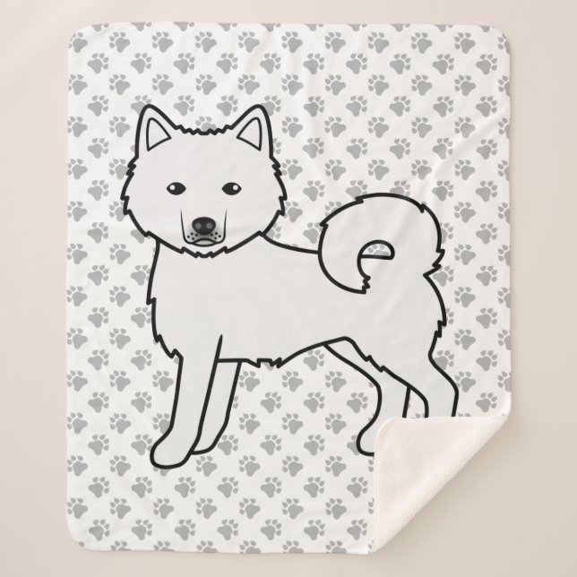 Couverture Sherpa Malamute d'Alaska blanc Chien de dessin animé mign (Devant)