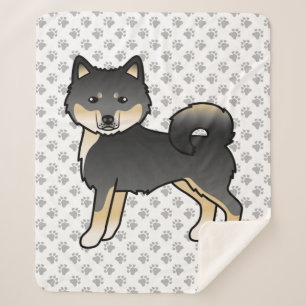 Couverture Sherpa Malamute d'Alaska noir et feu Chien de dessin anim
