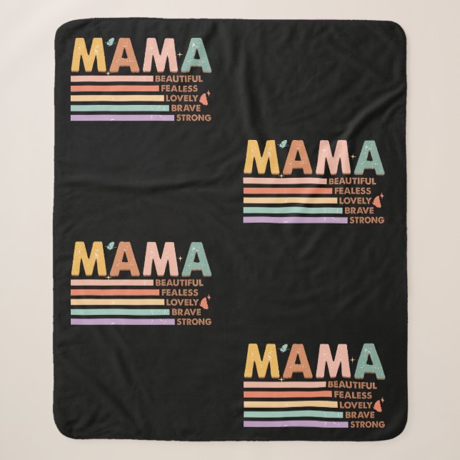 Couverture Sherpa Mama Beau sans peur Lovely Brave Strong (Devant)