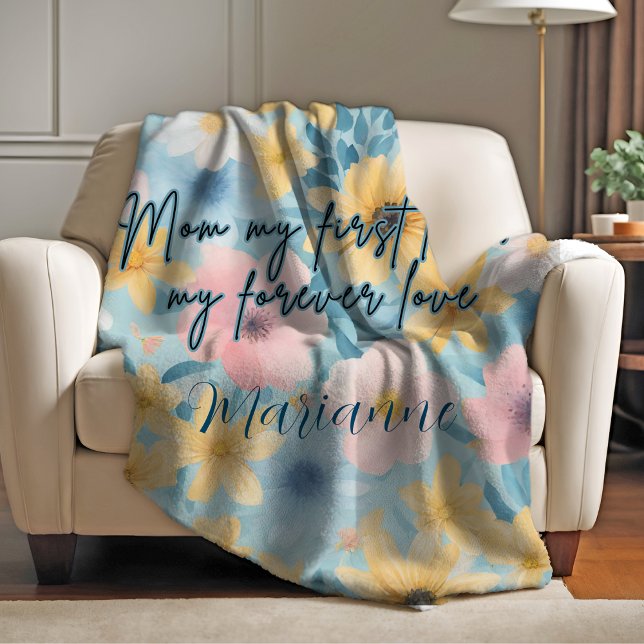 Couverture Sherpa Maman Mon Premier Amour Ma Forever Love Blanket (Mom My First Love My Forever Love Blanket)