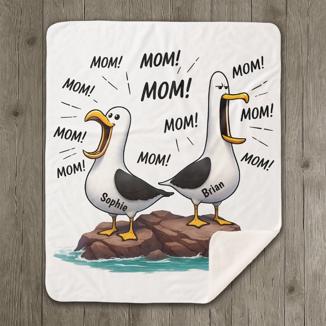 Couverture Sherpa Maman Mouette Drôle Personnalisé (Créateur téléchargé)