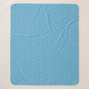 Couverture Sherpa Manates de tatouage tribal bleu océan
