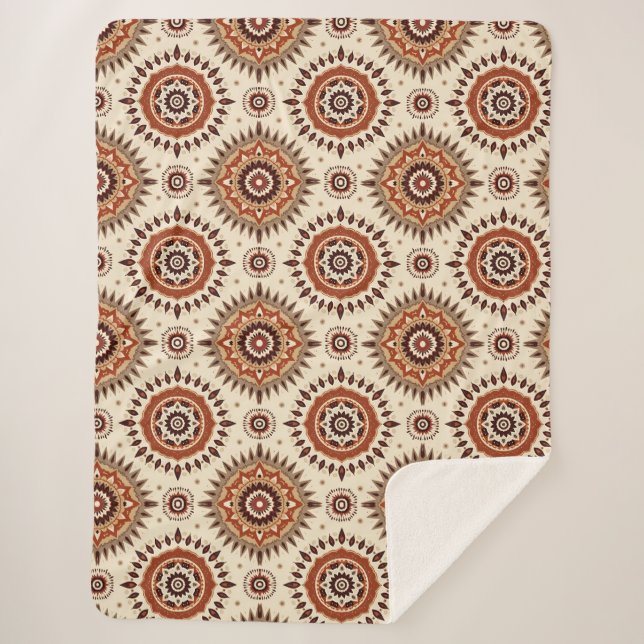 Couverture Sherpa Mandala de radiance terreuse (Devant)