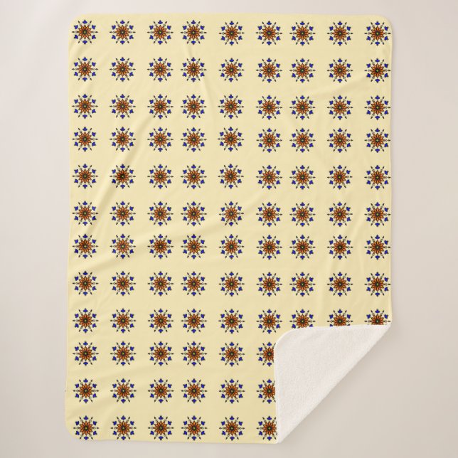 Couverture Sherpa Mandala floral vintage (Devant)