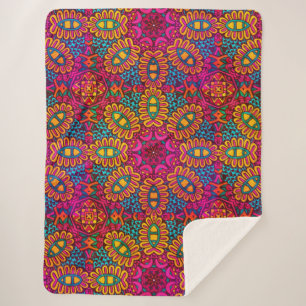 Couverture Sherpa Mandala Lumineux Et Coloré
