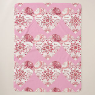 Couverture Sherpa Mandala romantique de la Saint-Valentin
