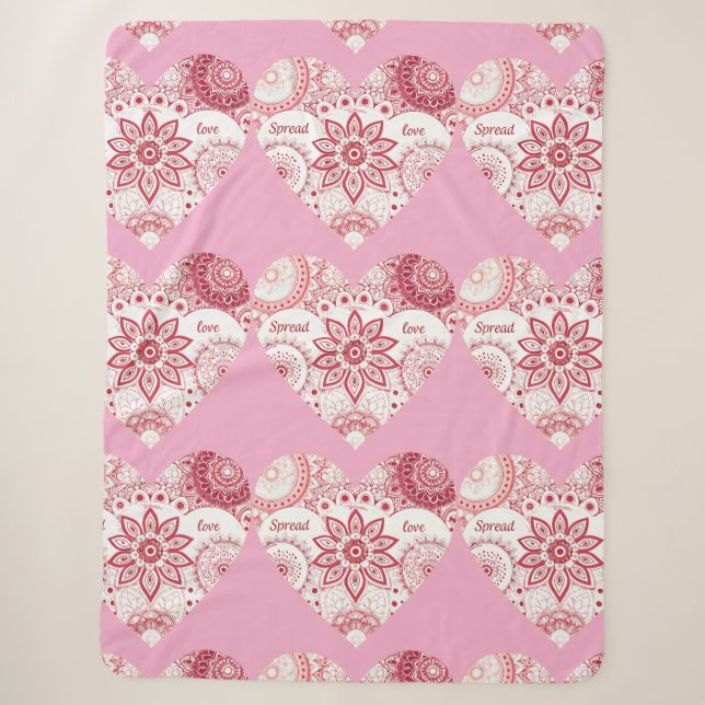 Couverture Sherpa Mandala romantique de la Saint-Valentin  (Devant)