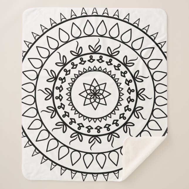Couverture Sherpa Mandala tatala cercle spirituel (Devant)