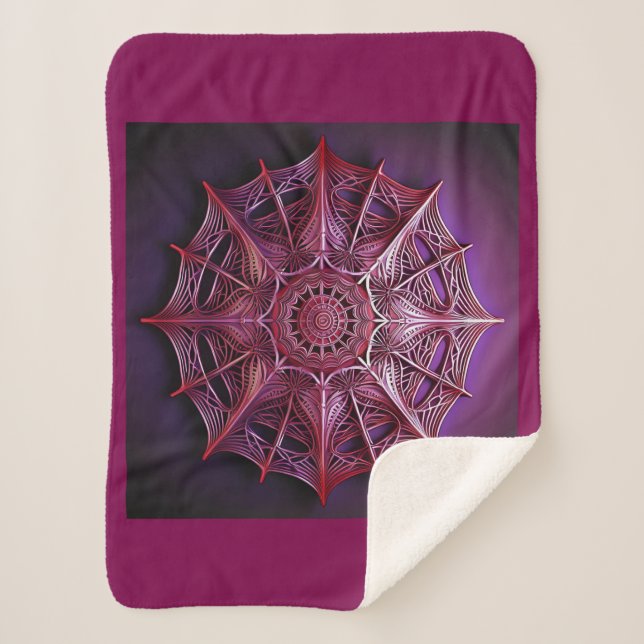 Couverture Sherpa Mandelbrot à trame rose (Devant)