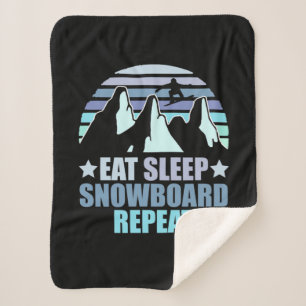 Couverture Sherpa Manger Sleep Snowboard Répéter