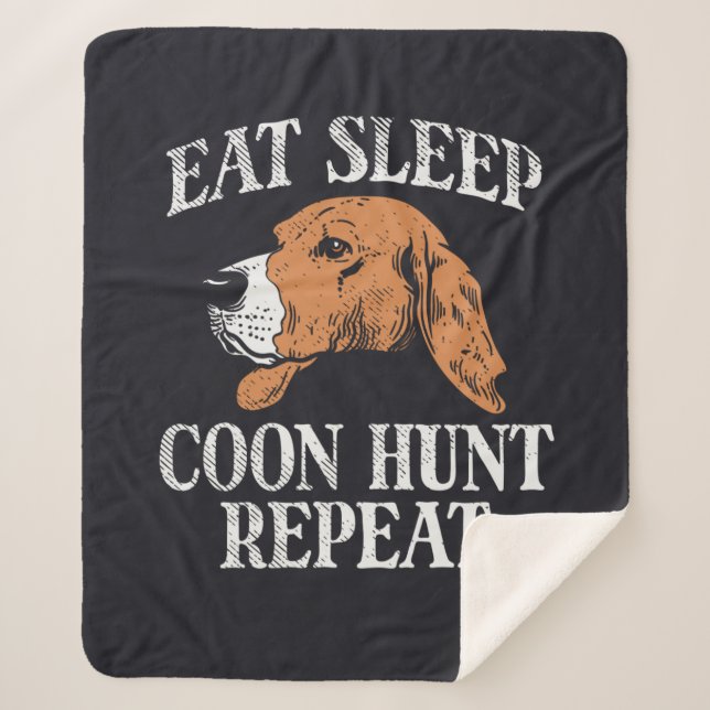 Couverture Sherpa Mangez Sleep Coon Hunt Répéter mignon (Devant)