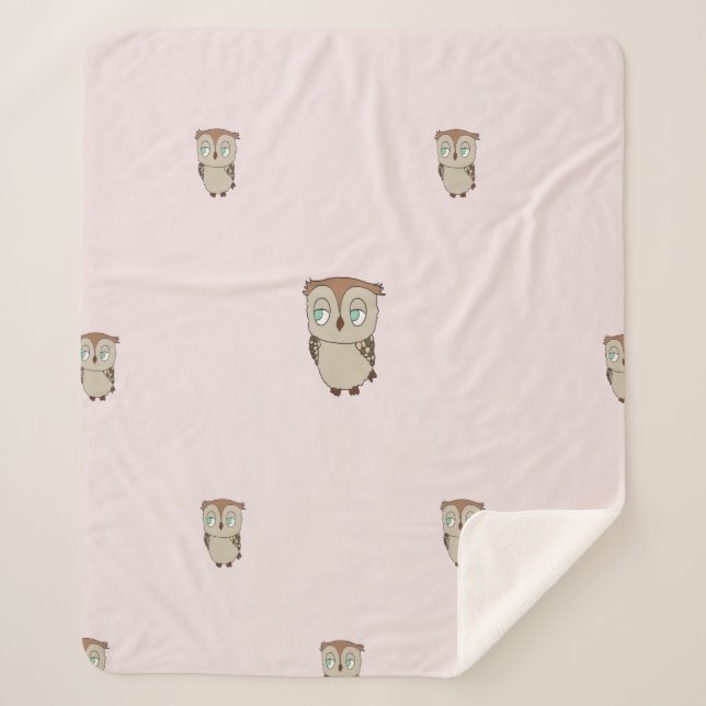 Couverture Sherpa Manta Sherpa con diseño de lechuza. (Devant)