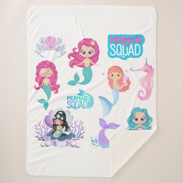 Couverture Sherpa Manta sherpa infantil sirena (Devant)