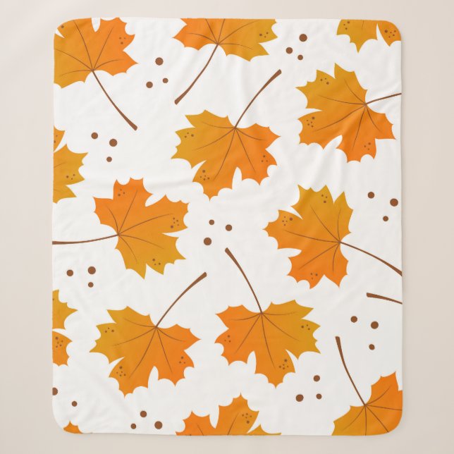Couverture Sherpa Maple Mirth : Feuilles d'automne de dessin (Devant)