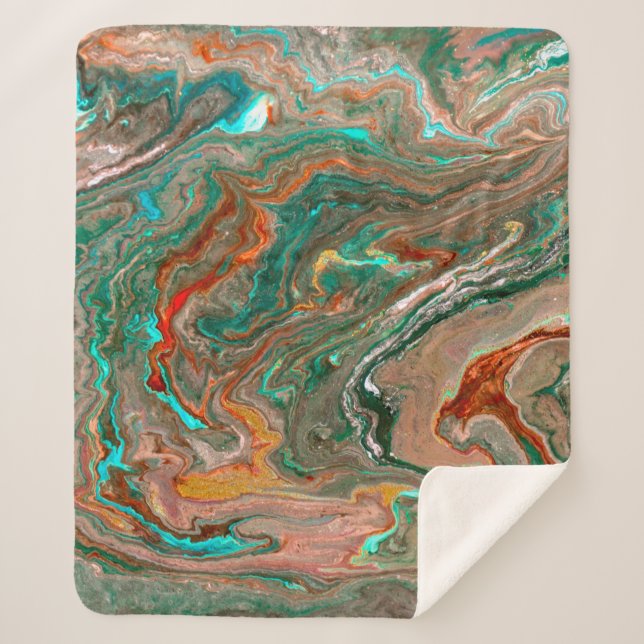 Couverture Sherpa Marble abstract acrylic background. Marbling artwo (Devant)