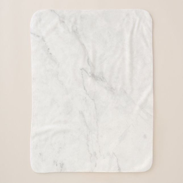 Couverture Sherpa Marbre Blanc (Devant)