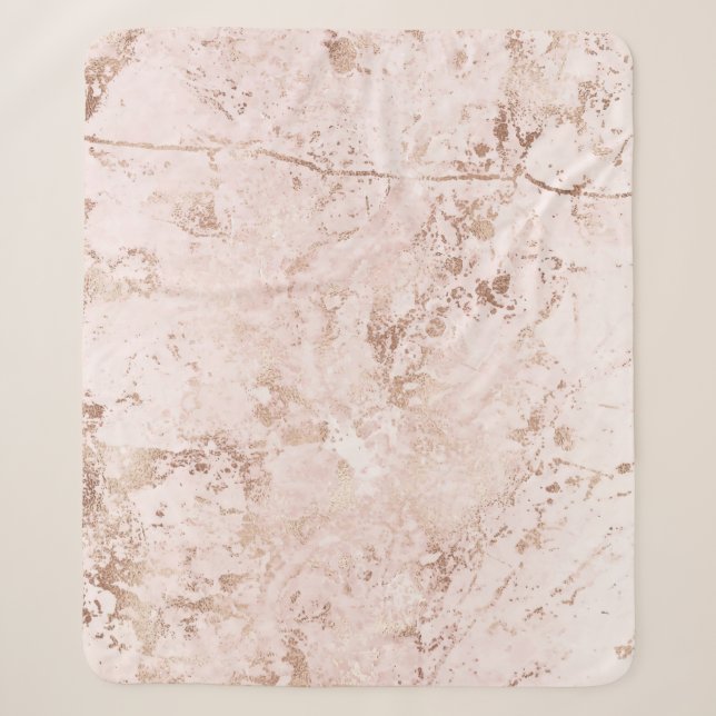 Couverture Sherpa Marbre rose : arrière - plan de texture dorée. (Devant)